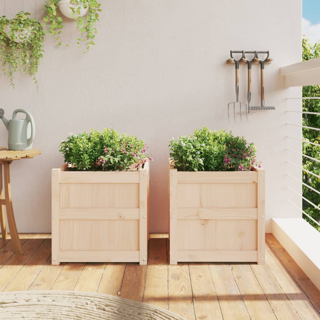 Vidaxx jardinières 2 pcs cm bois de pin massif