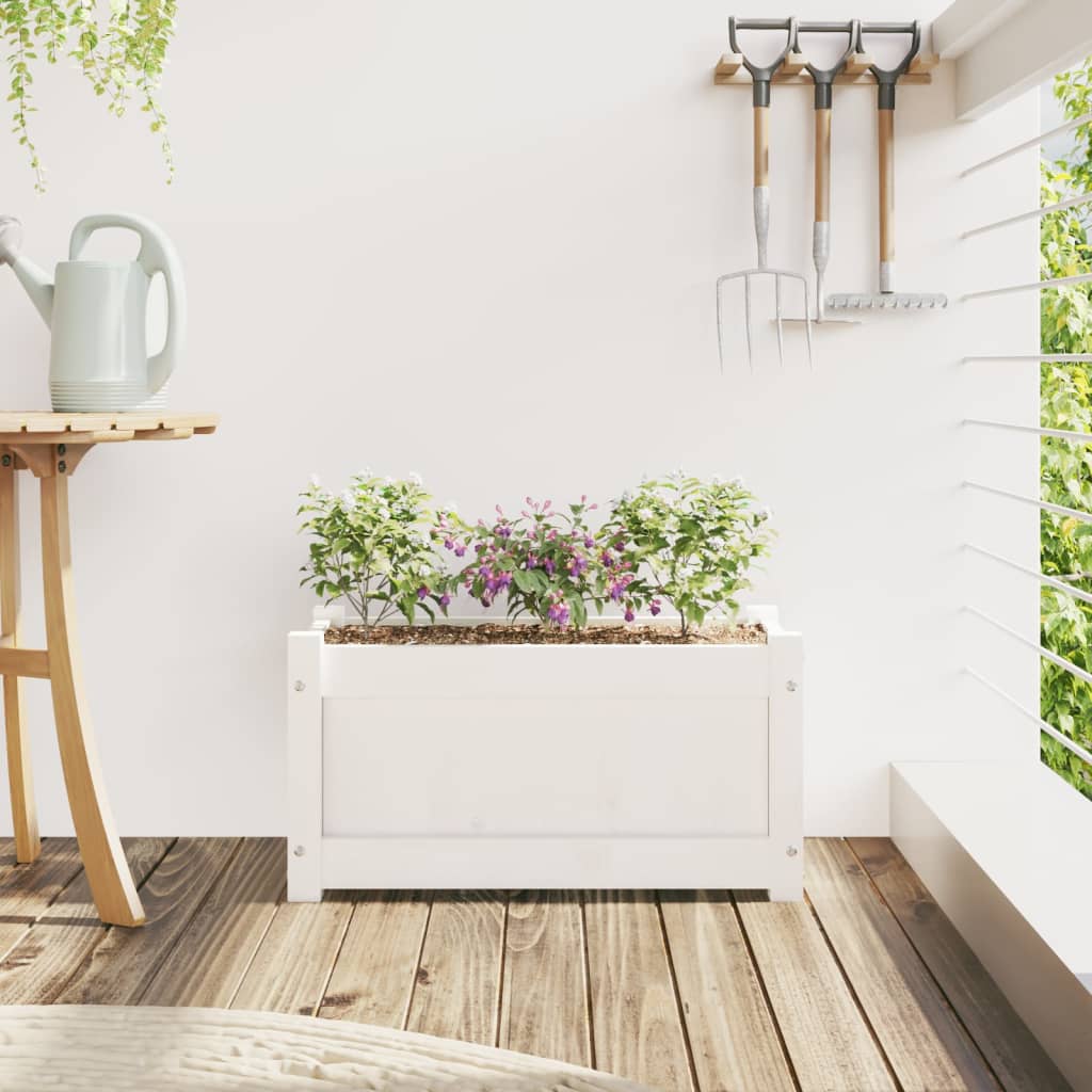 Vidaxx jardinière 60x31x31 cm bois de pin massif blanc