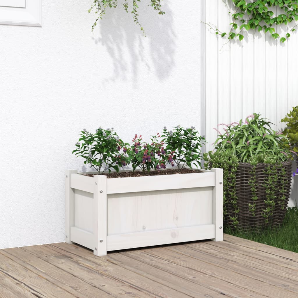 Vidaxx jardinière 60x31x31 cm bois de pin massif blanc