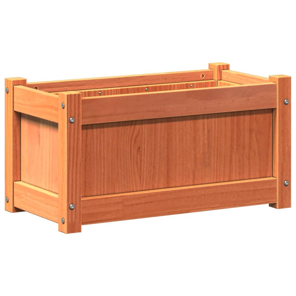 Vidaxx jardinière 60x31x31 cm bois de pin massif, marron lavé