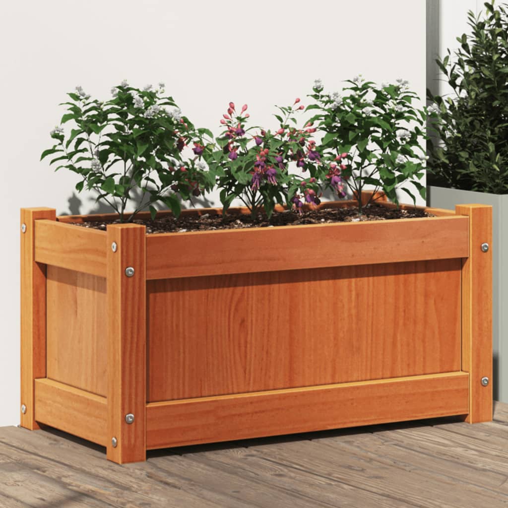 Vidaxx jardinière 60x31x31 cm bois de pin massif, marron lavé