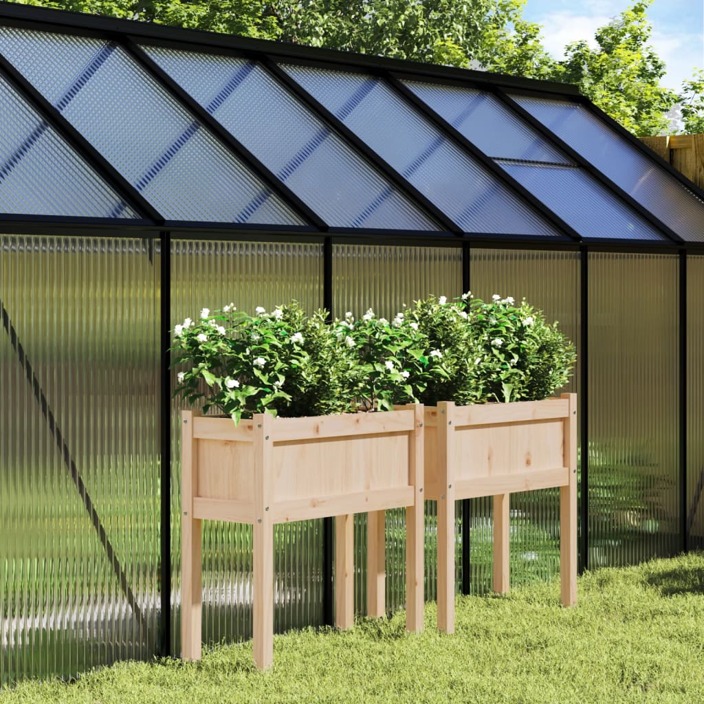VidaXL jardinières avec pieds 2 pcs bois de pin massif