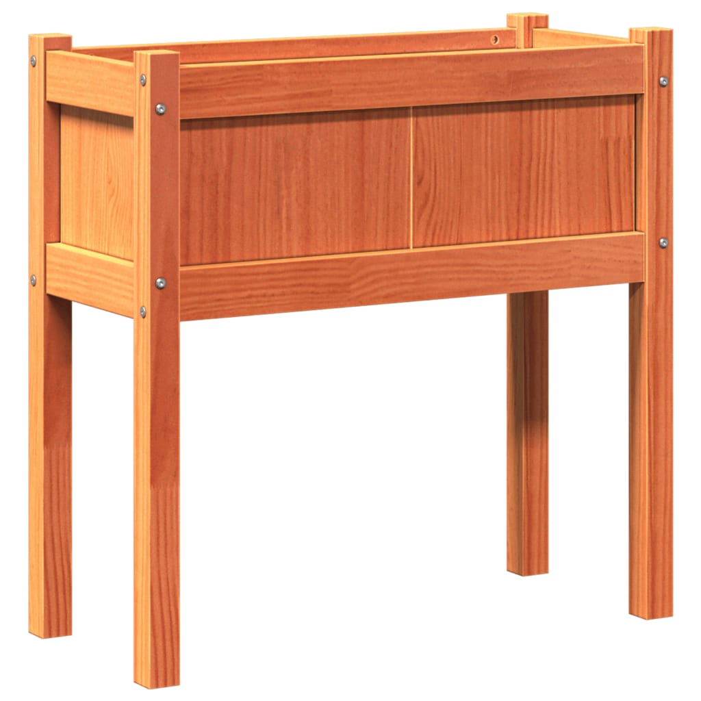 Vidaxx jardinière avec pieds 70x31x70 cm bois de pin, marron lavé