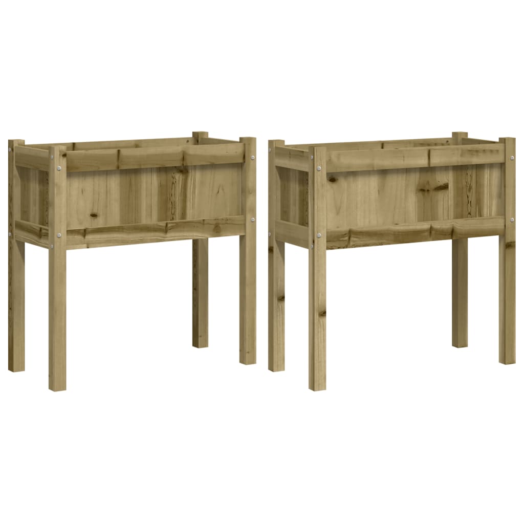 Jardinières Vidaxl avec pieds en bois imprégné 2 cm
