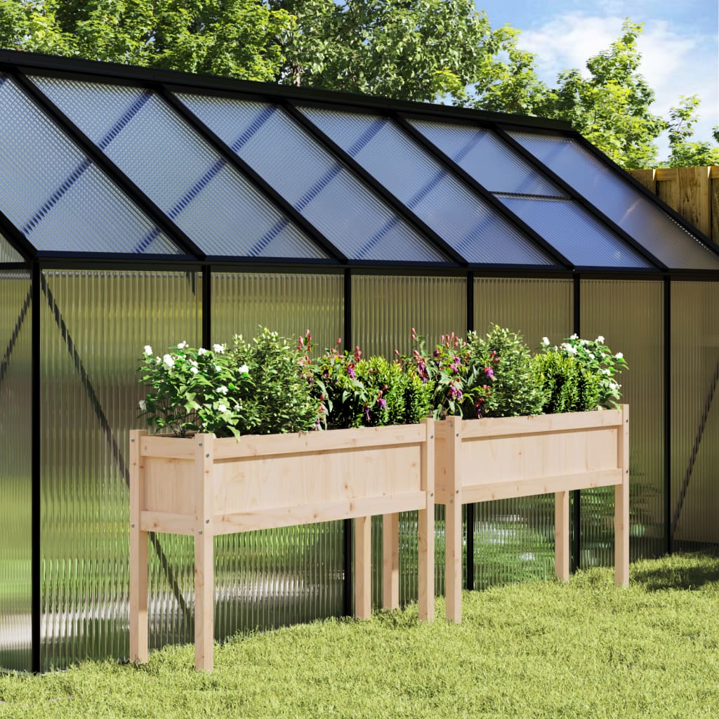 VidaXL jardinières avec pieds 2 pcs bois de pin massif