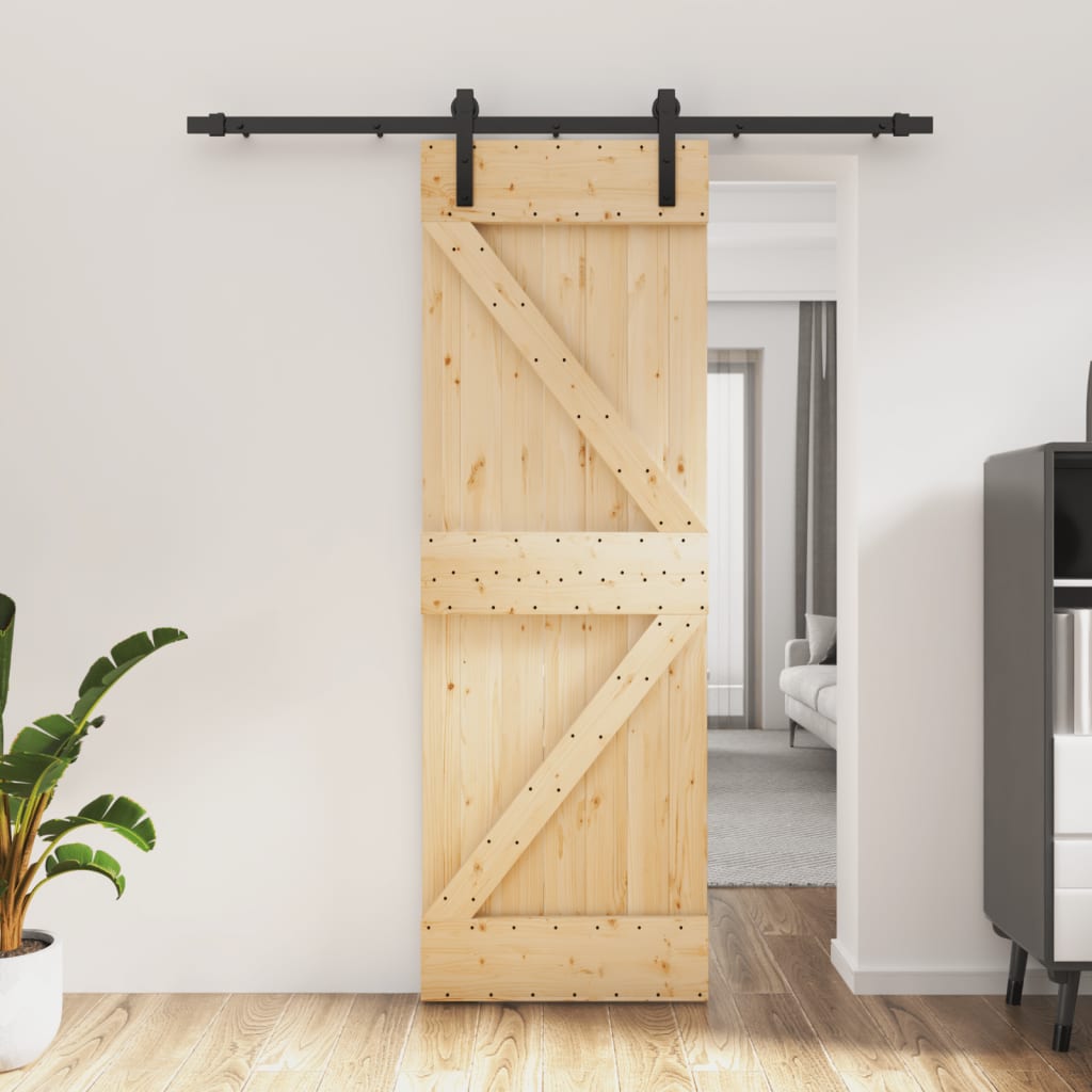 VidaXL Porte coulissante avec ferrures 70x210 cm bois de pin massif