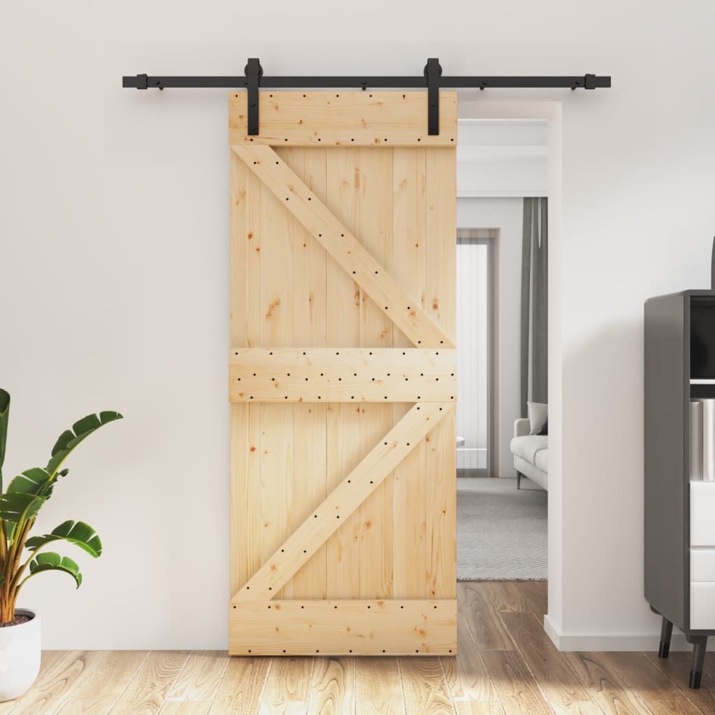 VidaXL Porte coulissante avec ferrures 85x210 cm bois de pin massif