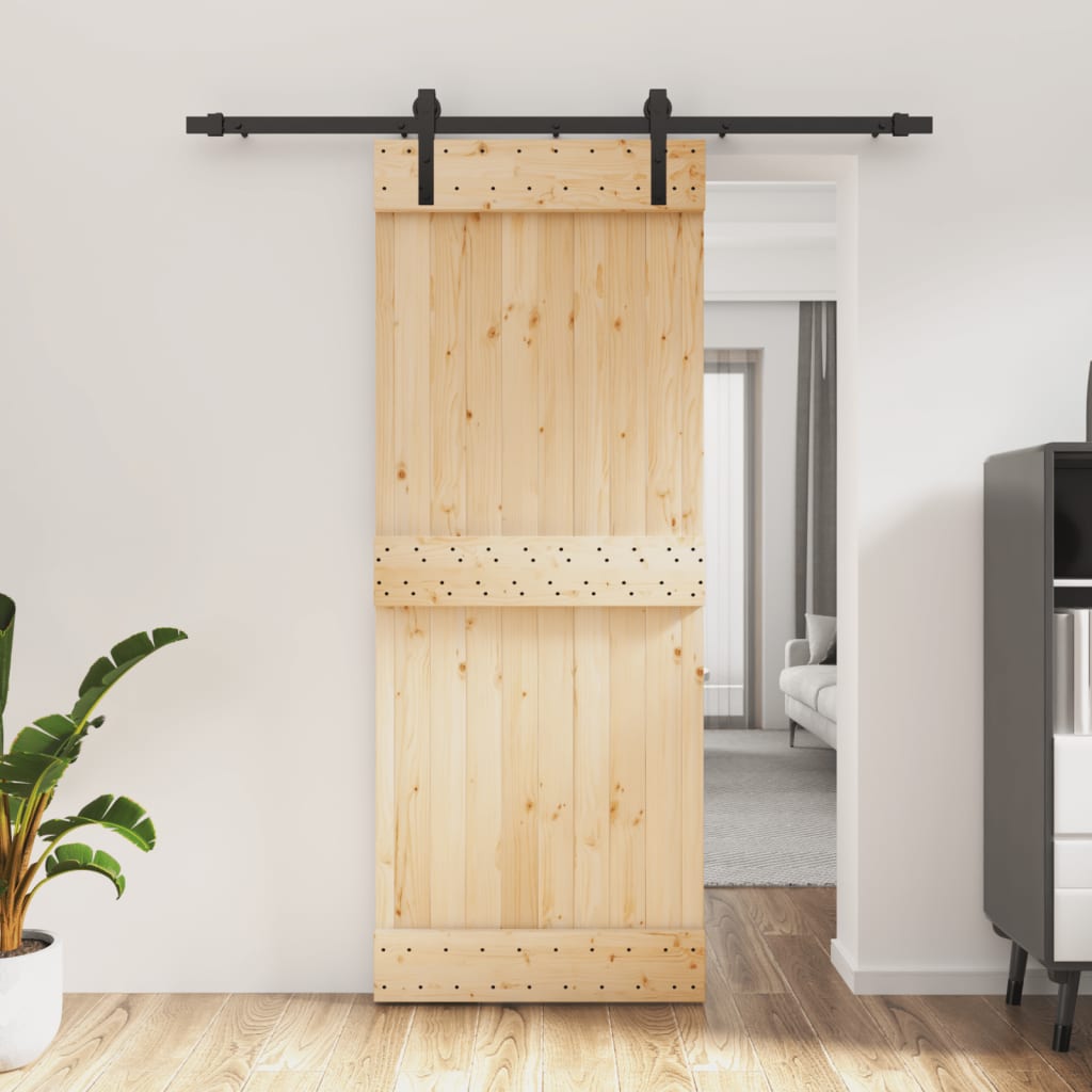 VidaXL Porte coulissante avec ferrures 80x210 cm bois de pin massif