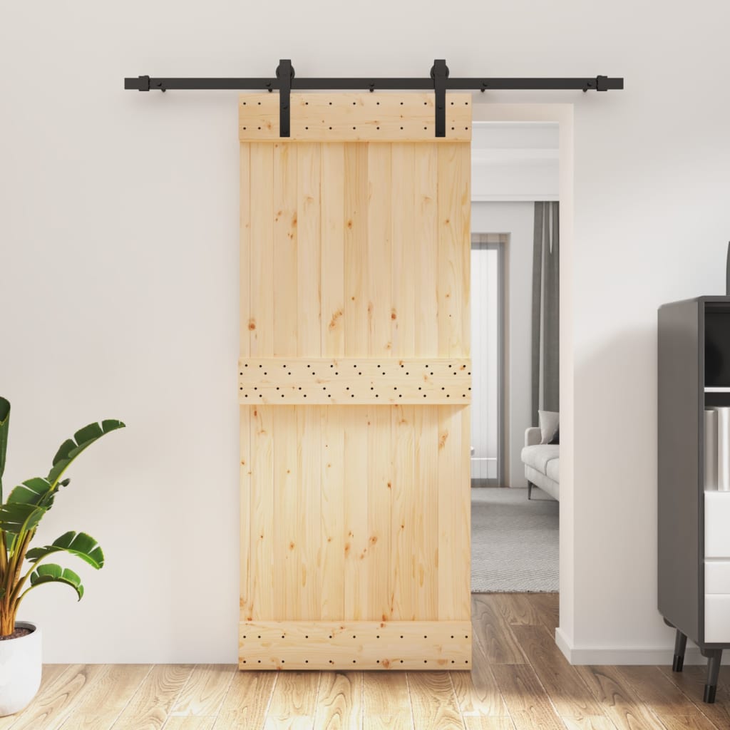 VidaXL Porte coulissante avec ferrures 85x210 cm bois de pin massif