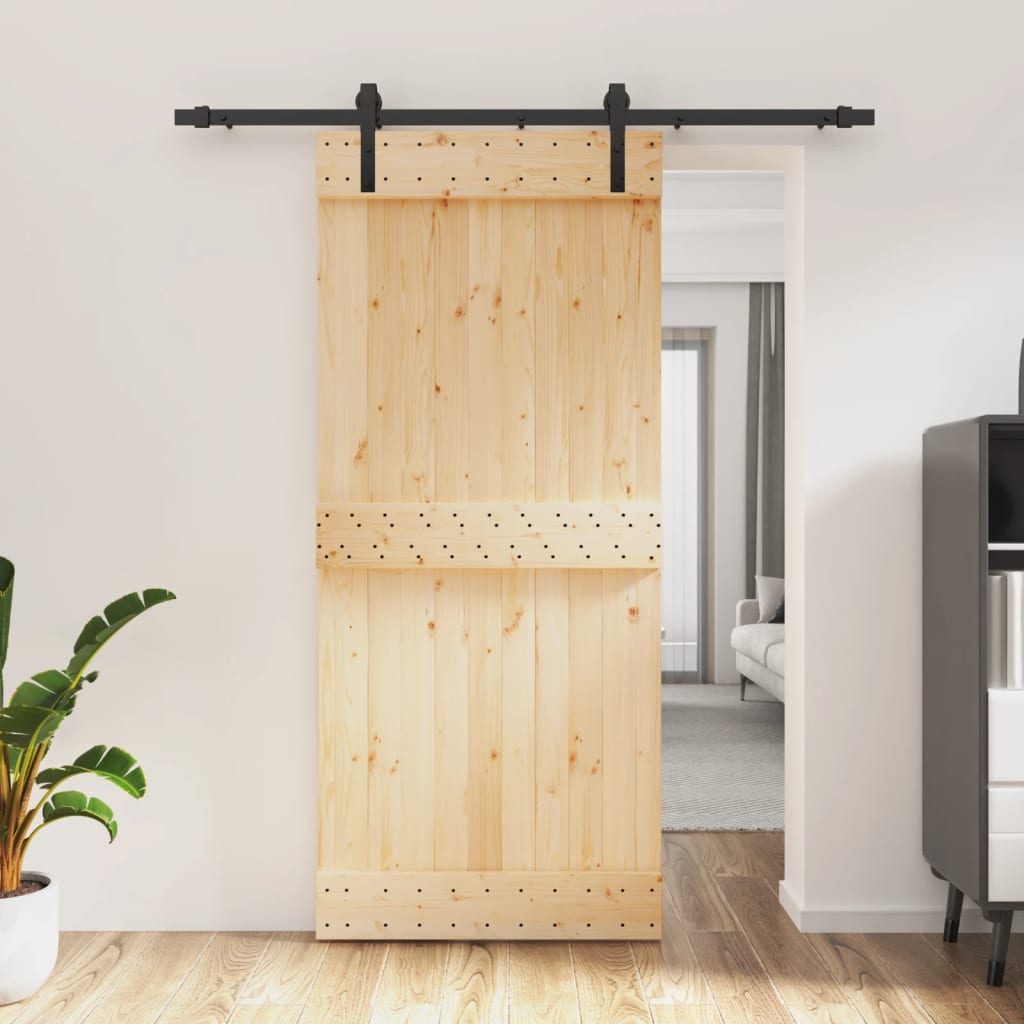 VidaXL Porte coulissante avec ferrures 90x210 cm bois de pin massif
