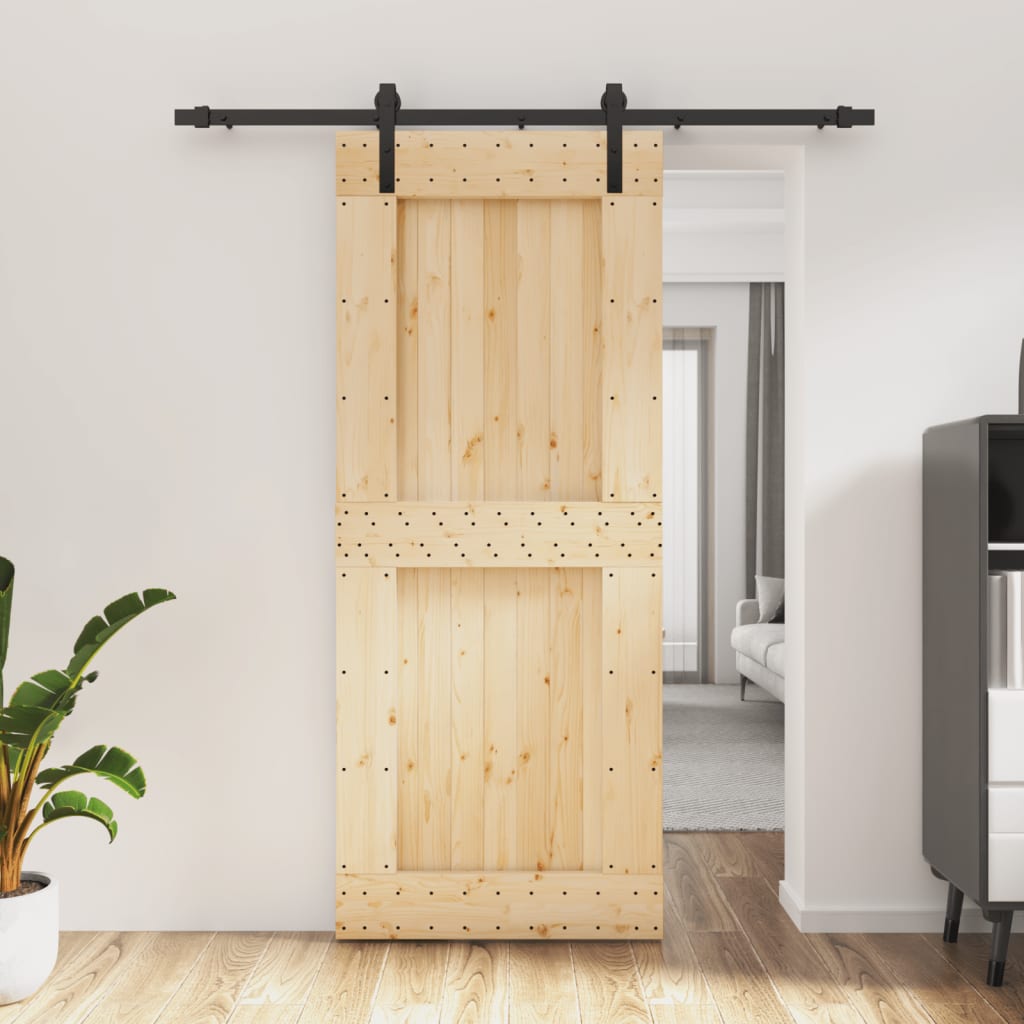 VidaXL Porte coulissante avec ferrures 85x210 cm bois de pin massif