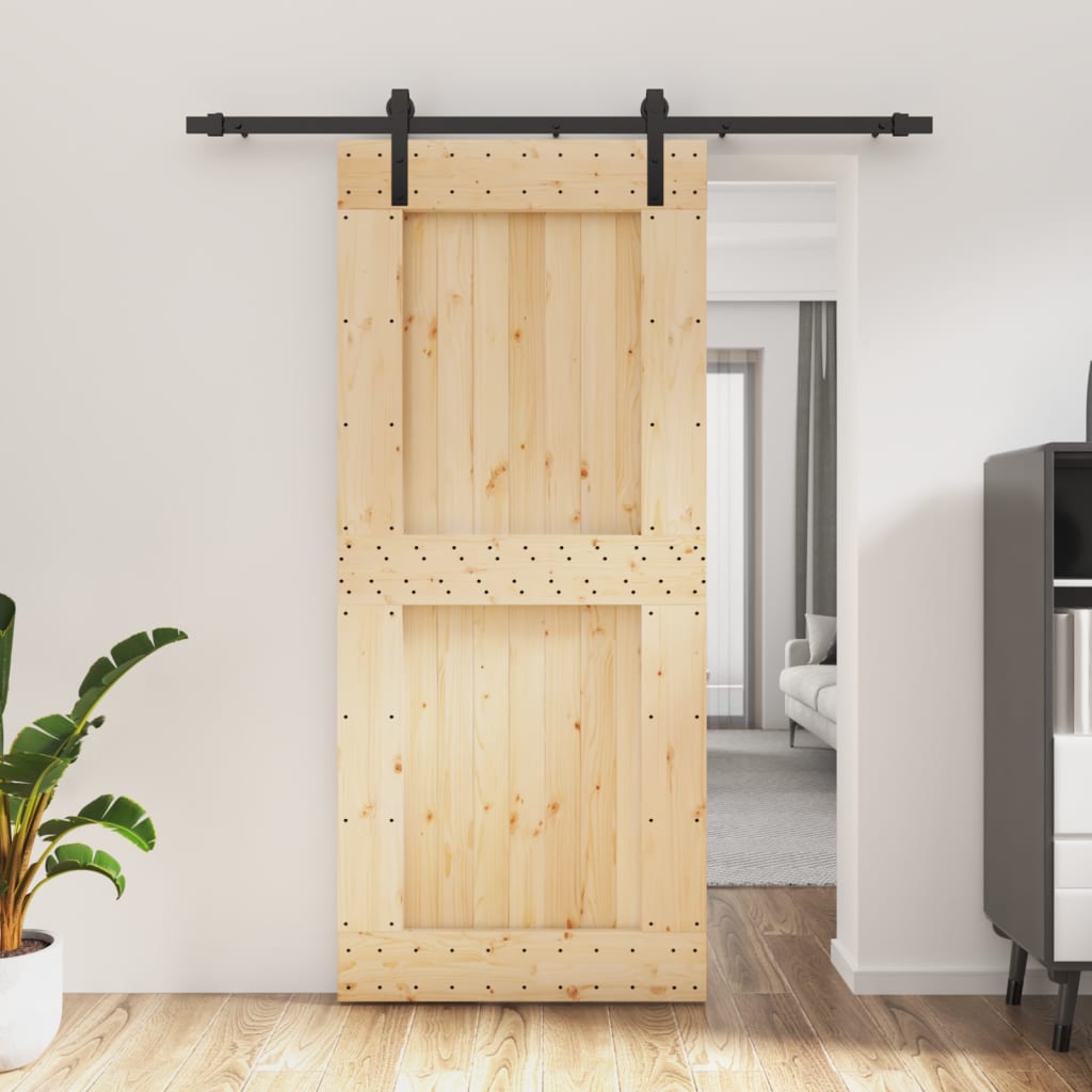 VidaXL Porte coulissante avec ferrures 90x210 cm bois de pin massif