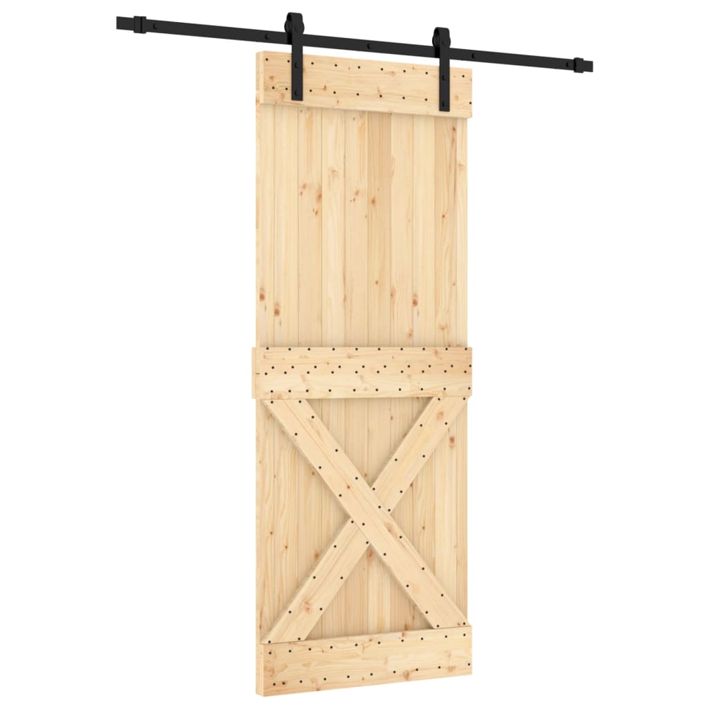 VidaXL Porte coulissante avec ferrures 80x210 cm bois de pin massif