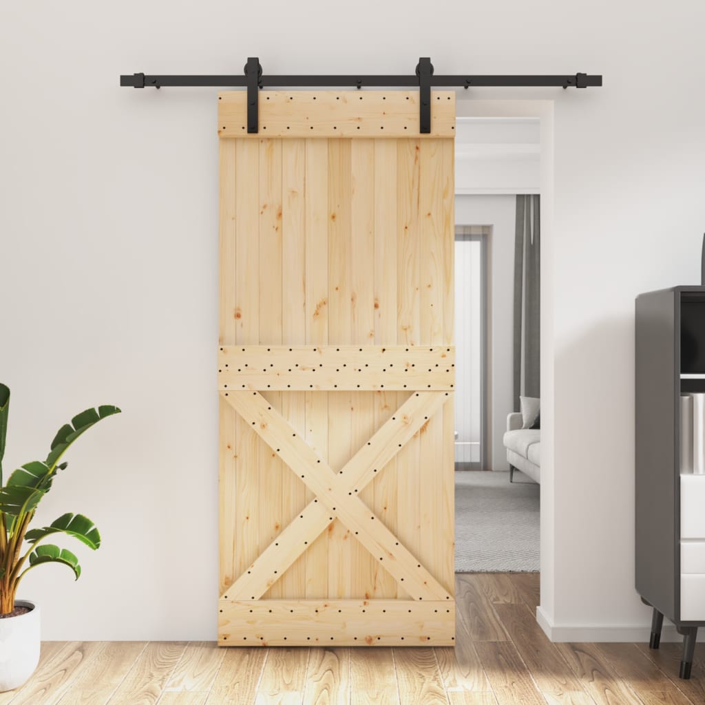 VidaXL Porte coulissante avec ferrures 90x210 cm bois de pin massif