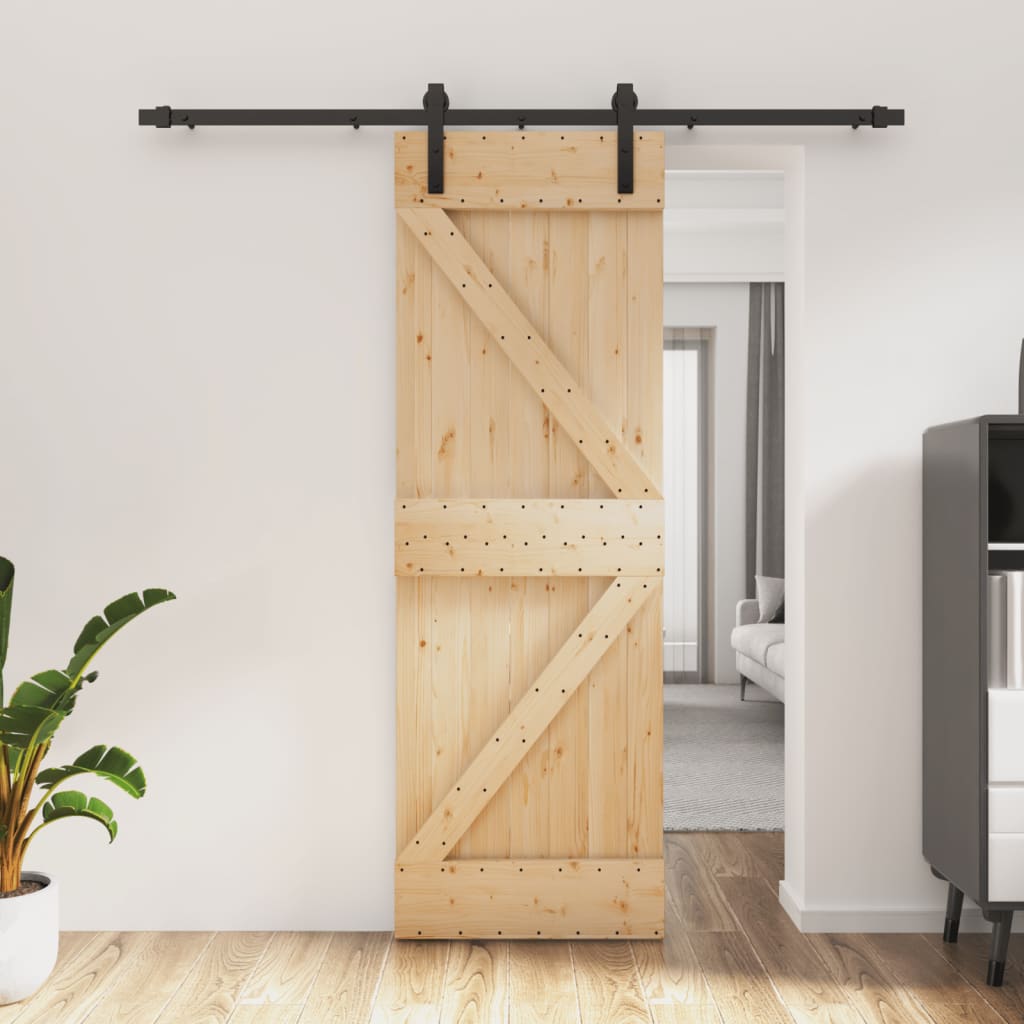 VidaXL Porte coulissante avec ferrures 70x210 cm bois de pin massif
