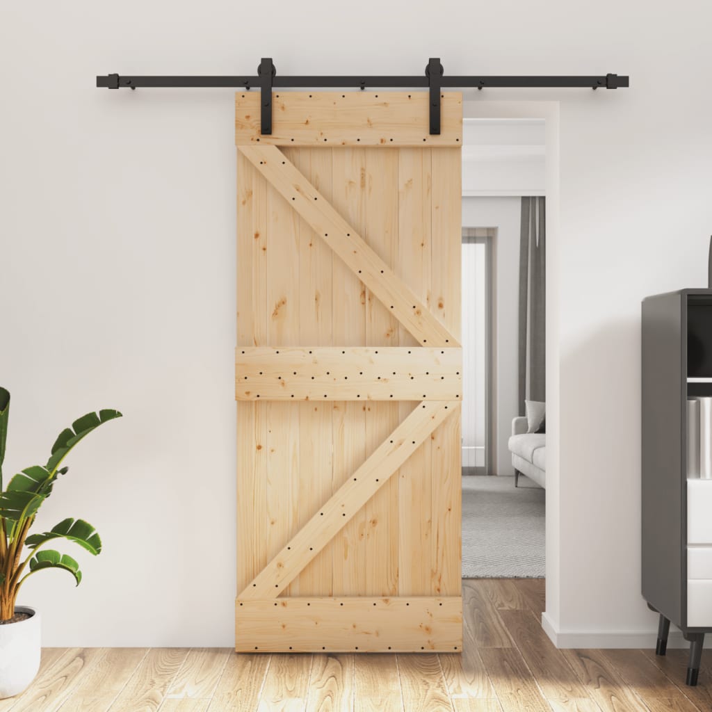 VidaXL Porte coulissante avec ferrures 85x210 cm bois de pin massif