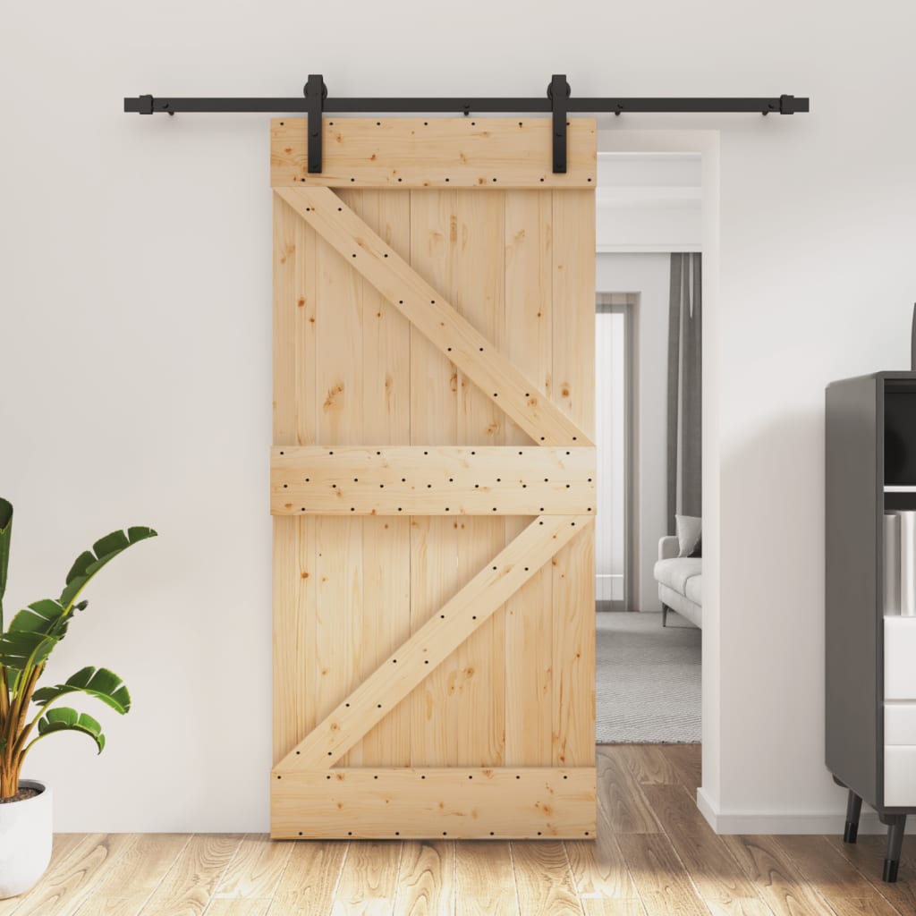 VidaXL Porte coulissante avec ferrures 95x210 cm bois de pin massif