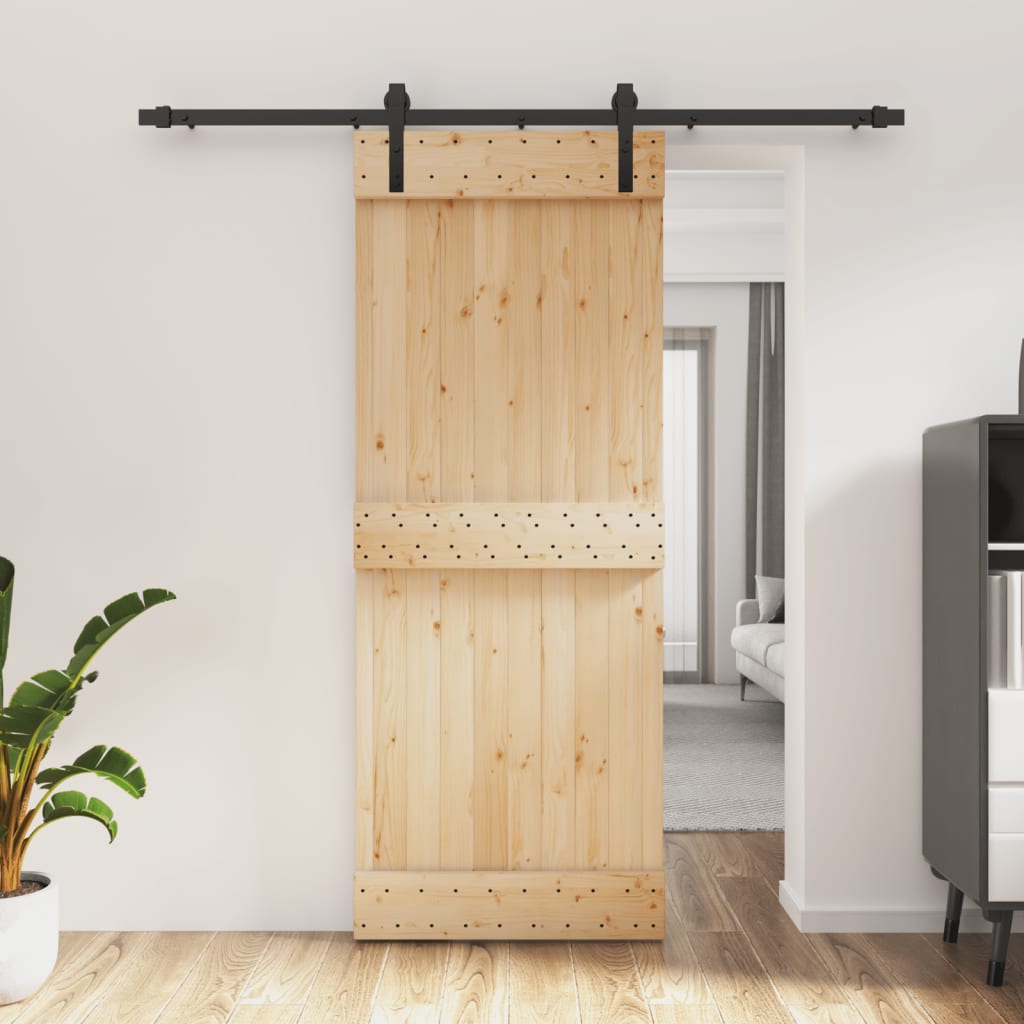 VidaXL Porte coulissante avec ferrures 80x210 cm bois de pin massif