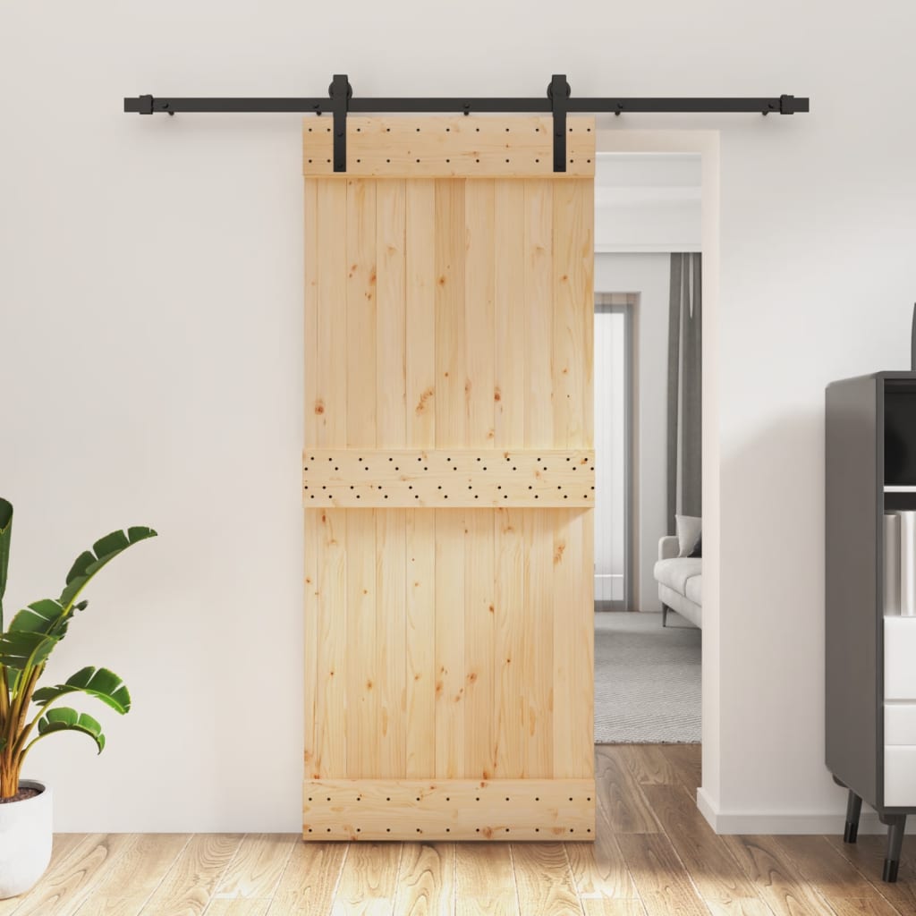 VidaXL Porte coulissante avec ferrures 85x210 cm bois de pin massif