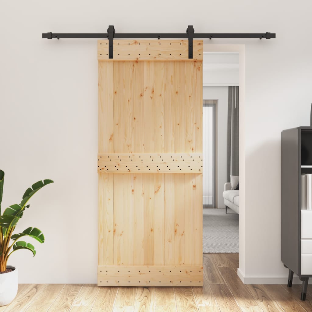 VidaXL Porte coulissante avec ferrures 90x210 cm bois de pin massif