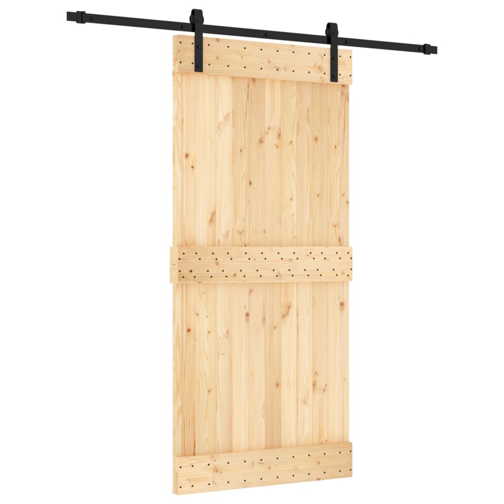 VidaXL Porte coulissante avec ferrures 95x210 cm bois de pin massif