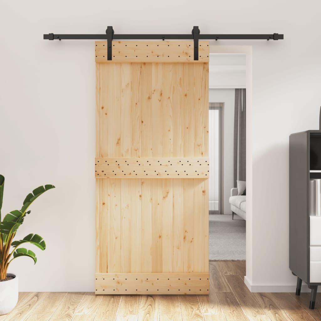VidaXL Porte coulissante avec ferrures 95x210 cm bois de pin massif