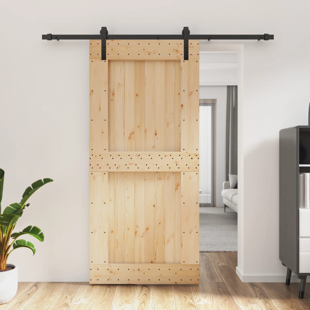 VidaXL Porte coulissante avec ferrures 95x210 cm bois de pin massif