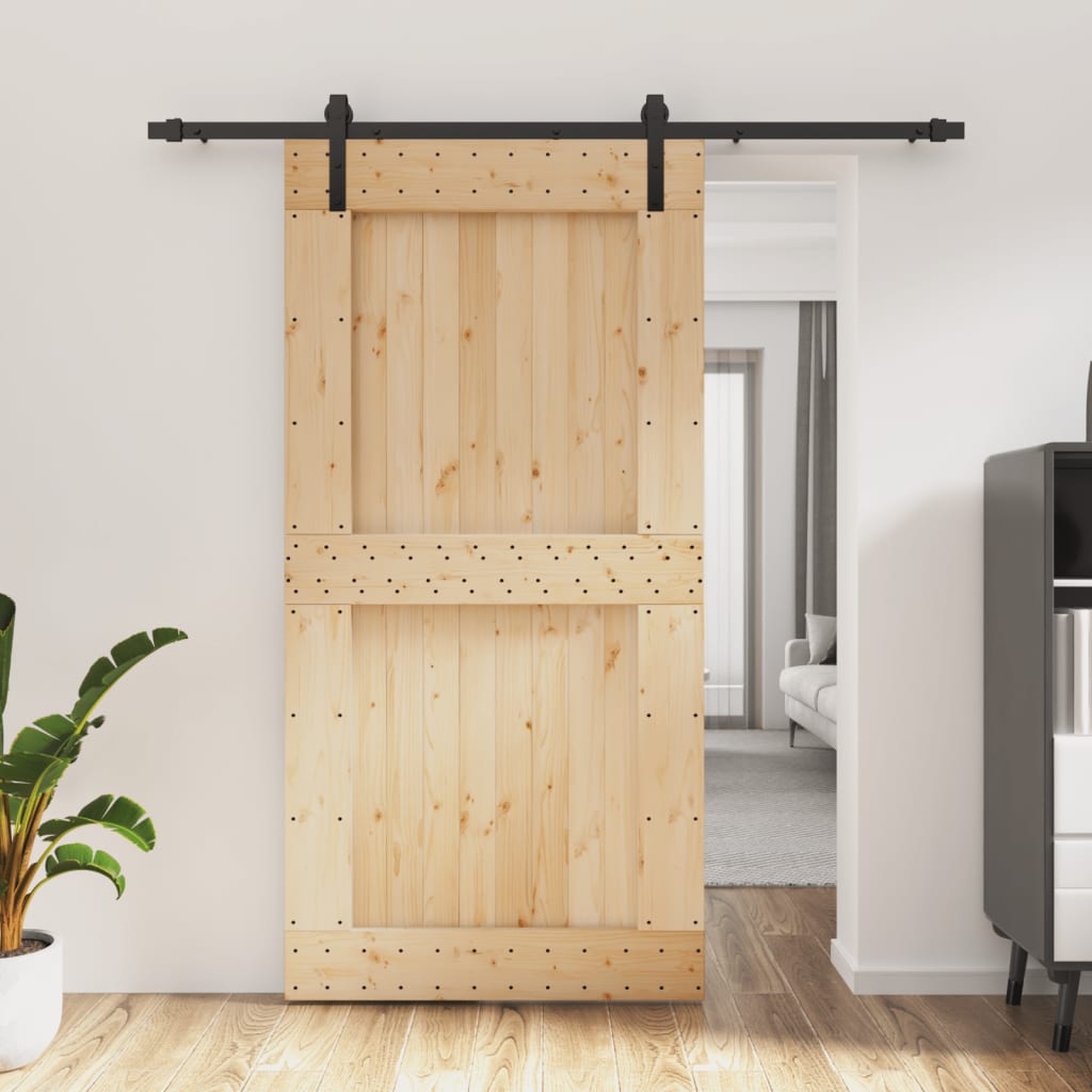 VidaXL Porte coulissante avec ferrures 100x210 cm bois de pin massif