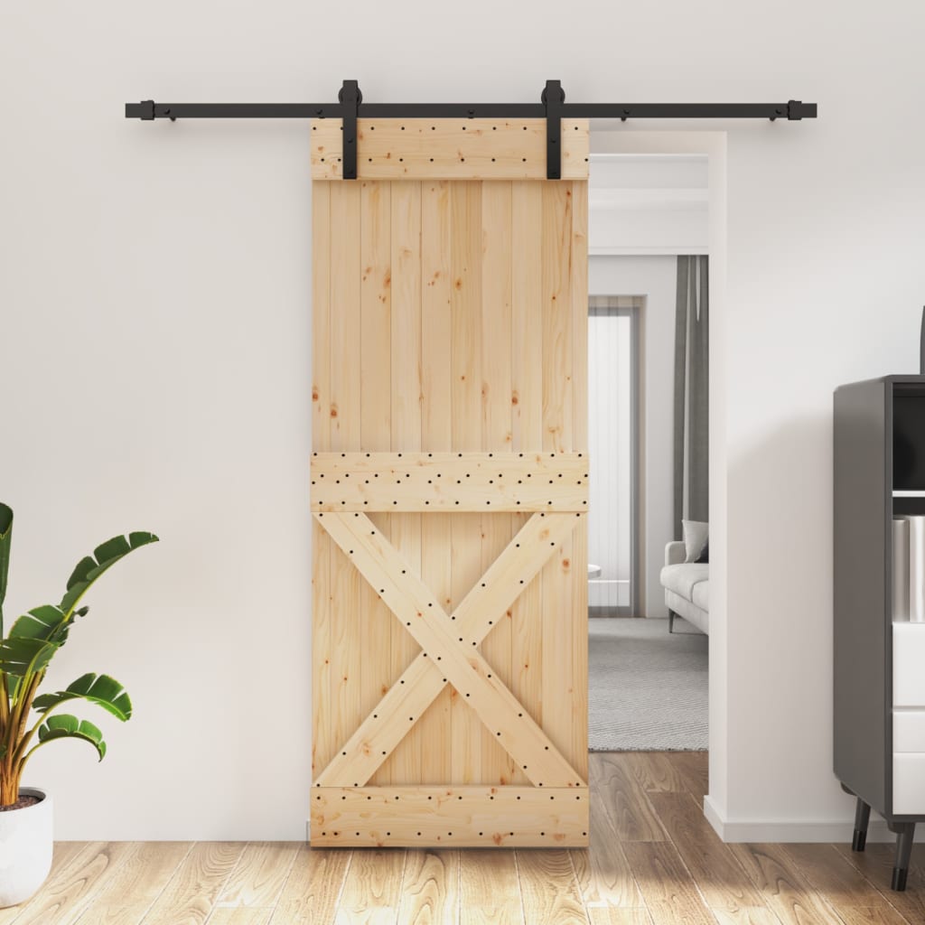 VidaXL Porte coulissante avec ferrures 80x210 cm bois de pin massif