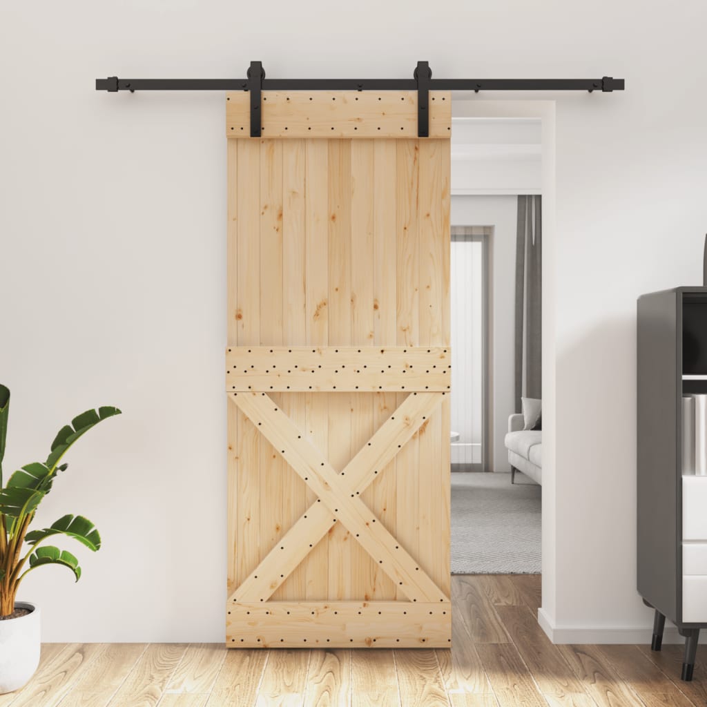 VidaXL Porte coulissante avec ferrures 85x210 cm bois de pin massif
