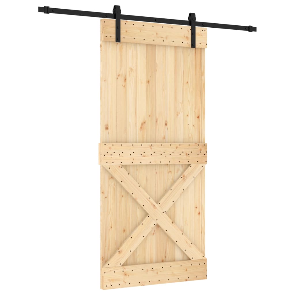 VidaXL Porte coulissante avec ferrures 95x210 cm bois de pin massif