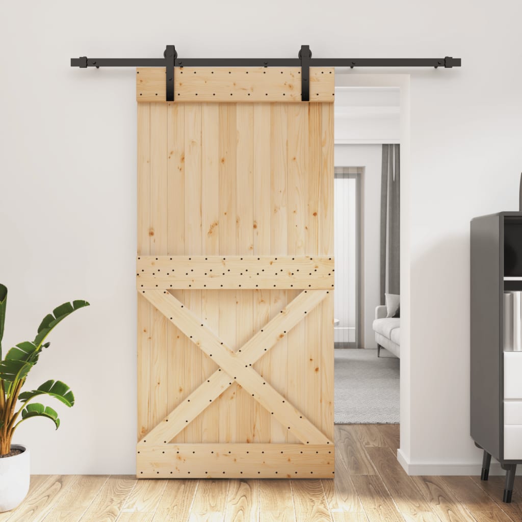 VidaXL Porte coulissante avec ferrures 100x210 cm bois de pin massif