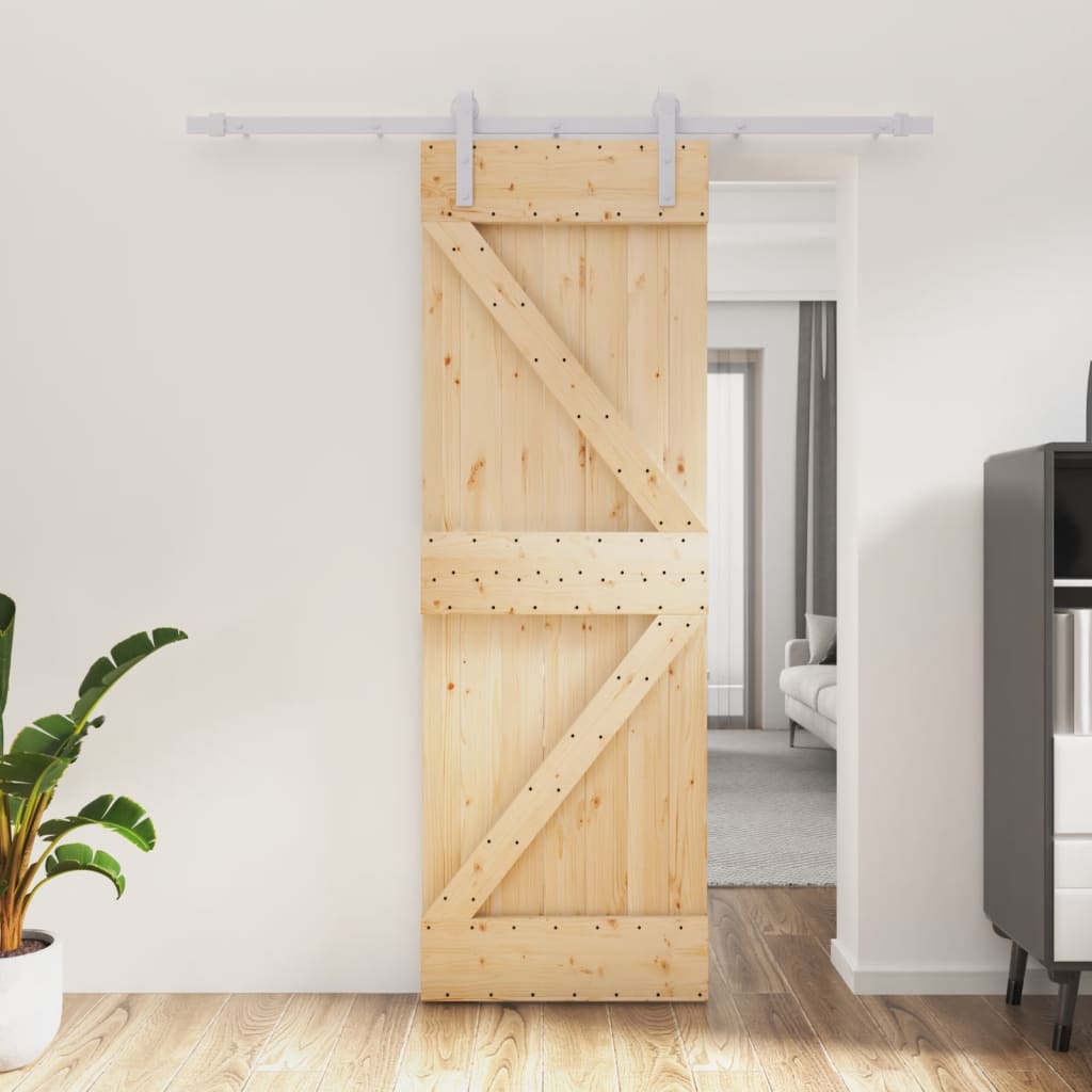 VidaXL Porte coulissante avec ferrures 70x210 cm bois de pin massif