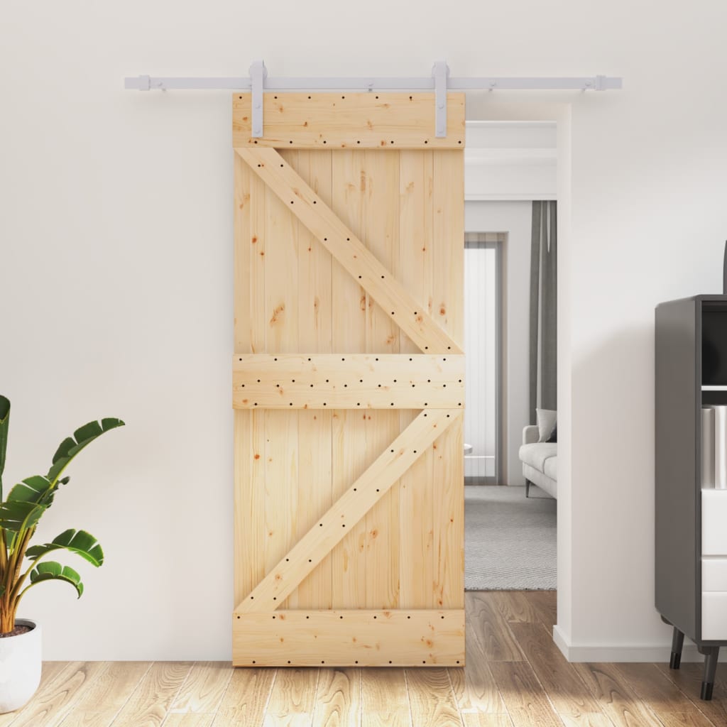 VidaXL Porte coulissante avec ferrures 85x210 cm bois de pin massif