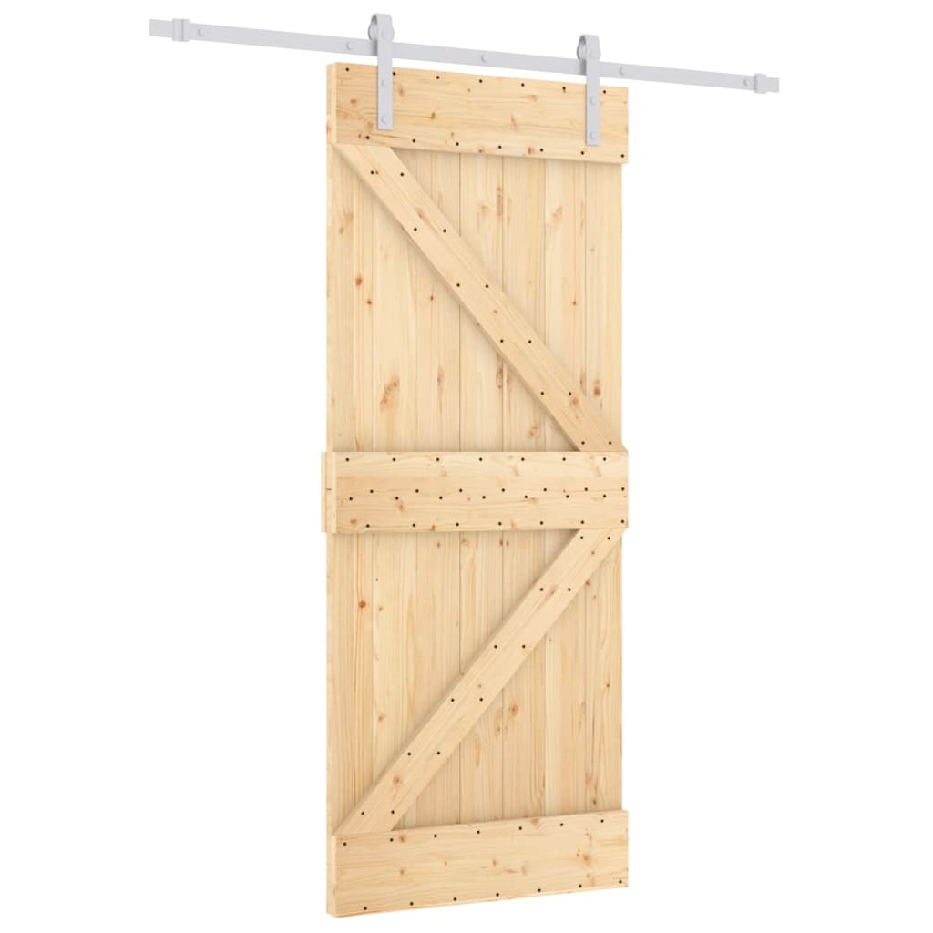 VidaXL Porte coulissante avec ferrures 80x210 cm bois de pin massif