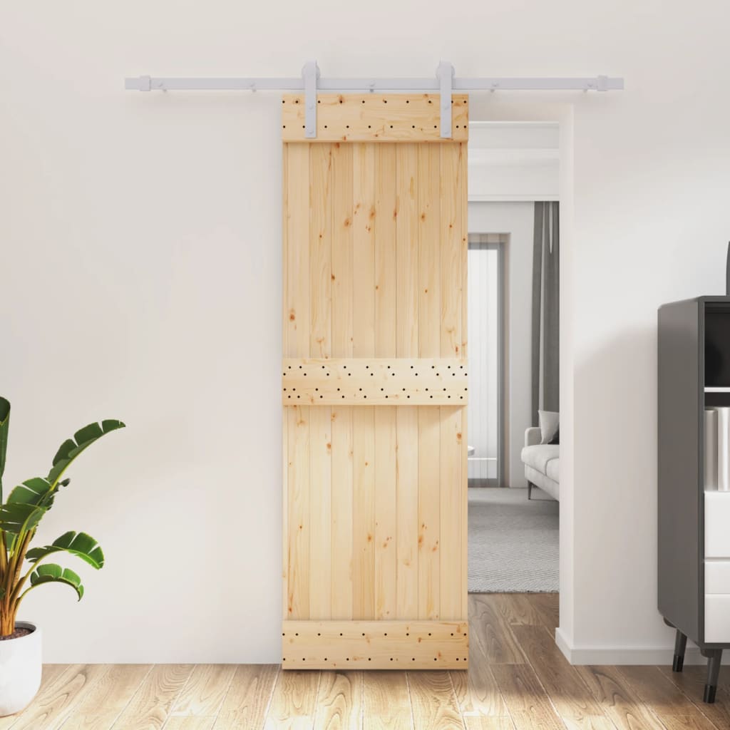 VidaXL Porte coulissante avec ferrures 70x210 cm bois de pin massif