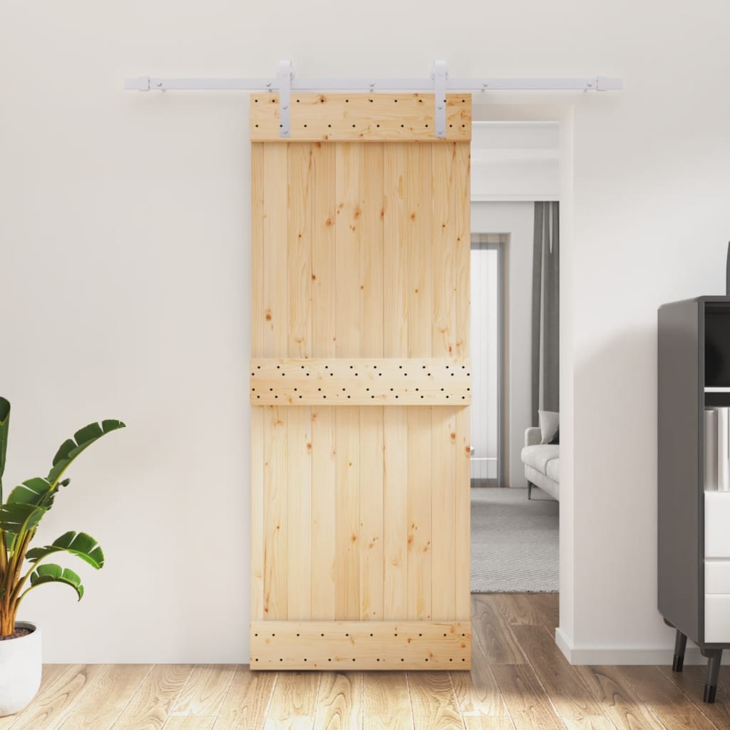 VidaXL Porte coulissante avec ferrures 80x210 cm bois de pin massif