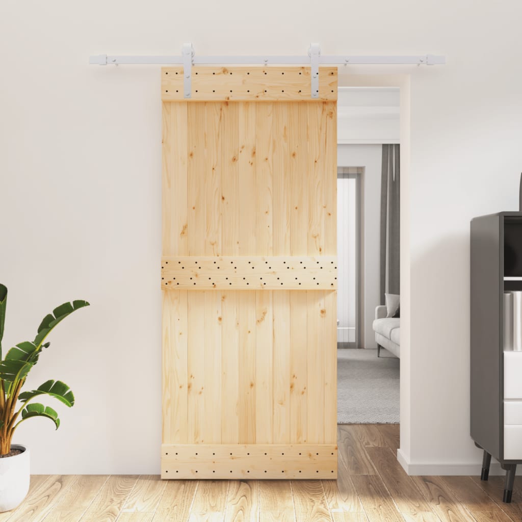 VidaXL Porte coulissante avec ferrures 90x210 cm bois de pin massif