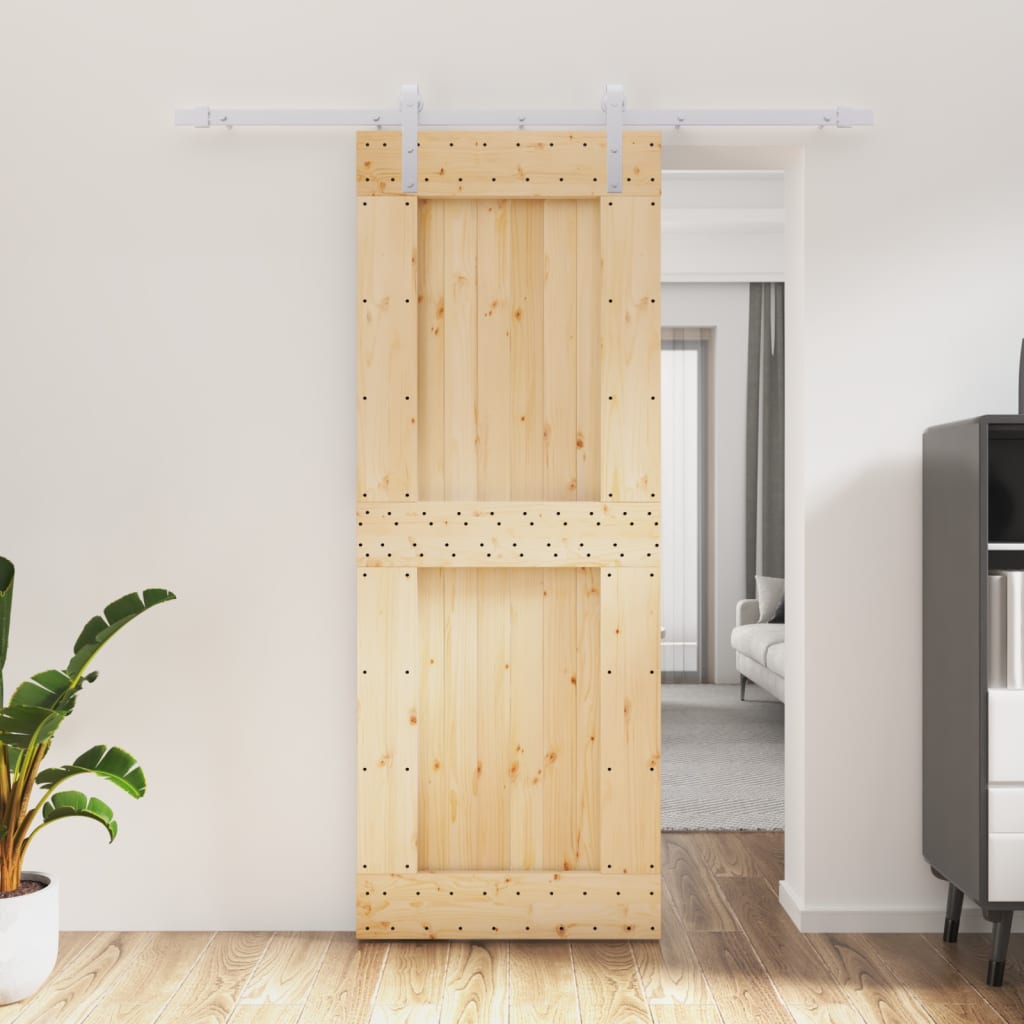 VidaXL Porte coulissante avec ferrures 80x210 cm bois de pin massif