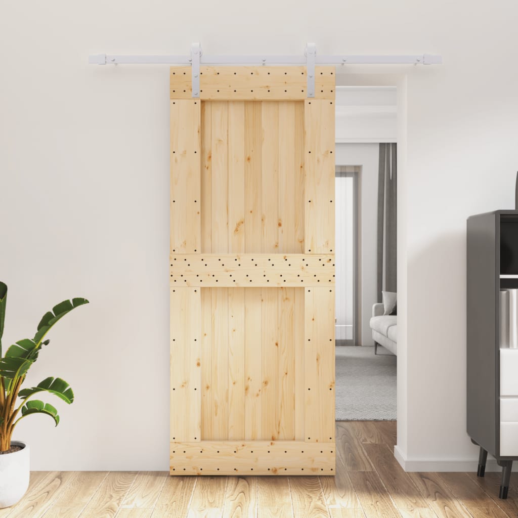 VidaXL Porte coulissante avec ferrures 85x210 cm bois de pin massif