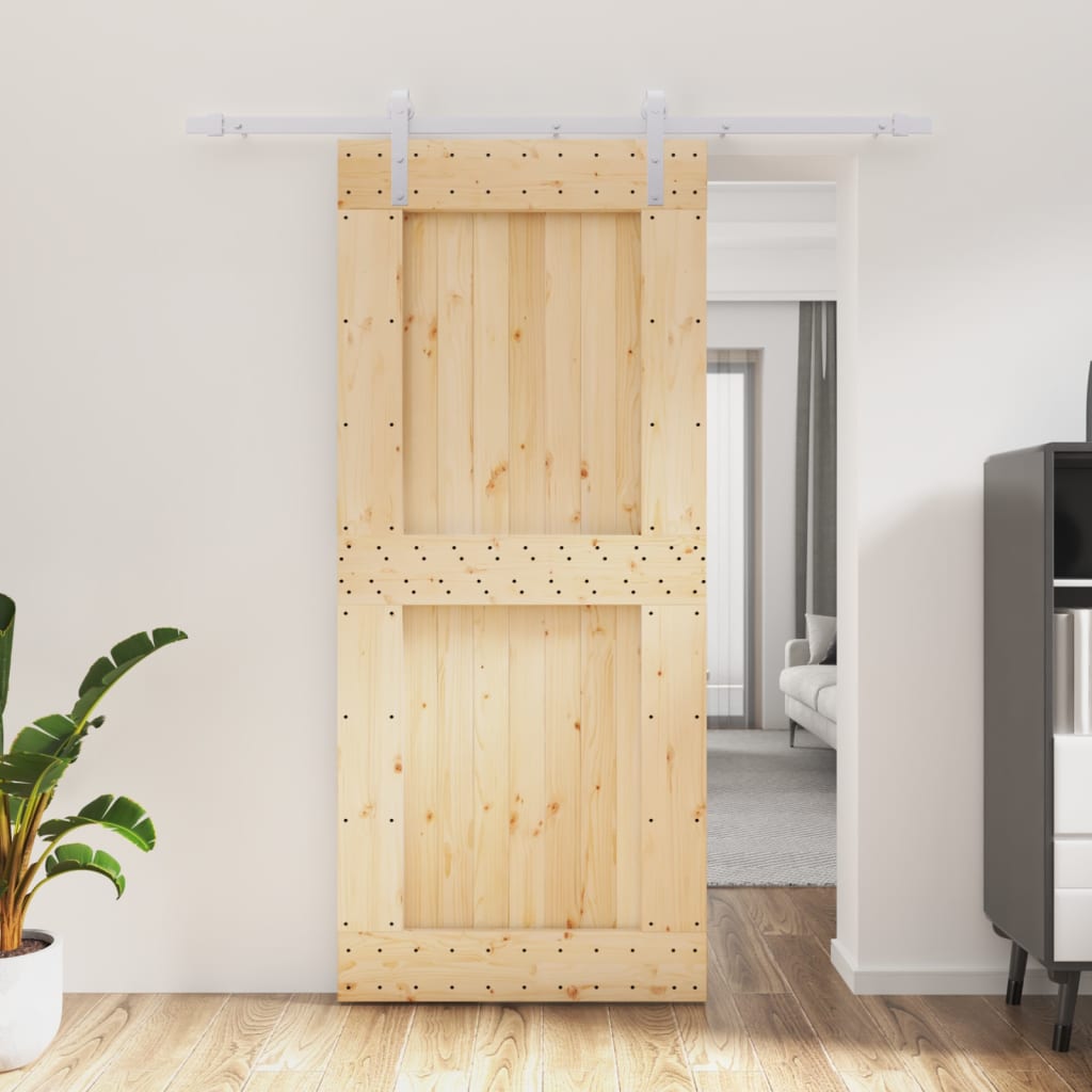 VidaXL Porte coulissante avec ferrures 90x210 cm bois de pin massif