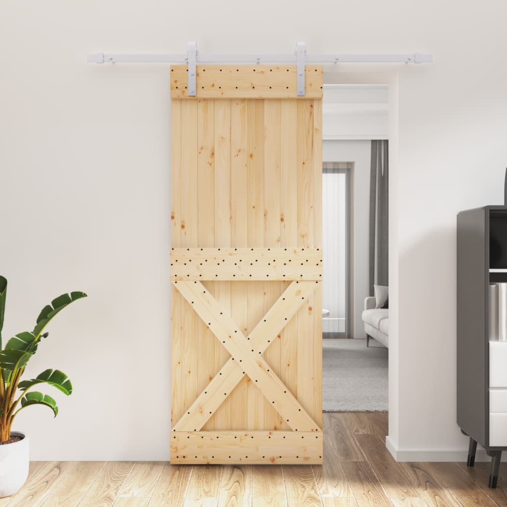 VidaXL Porte coulissante avec ferrures 80x210 cm bois de pin massif