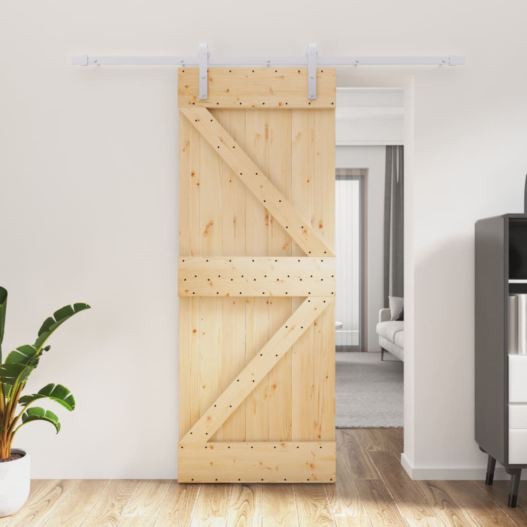 VidaXL Porte coulissante avec ferrures 80x210 cm bois de pin massif