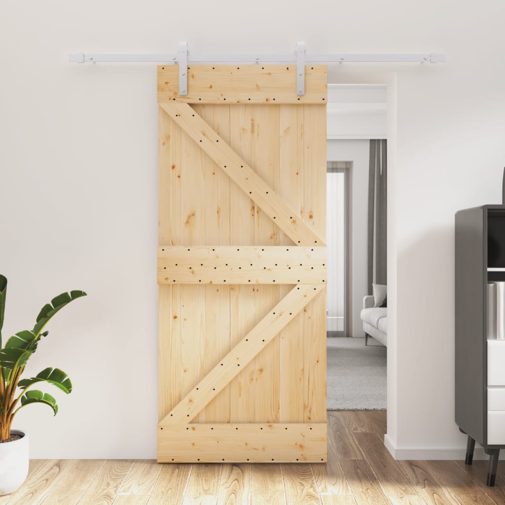 VidaXL Porte coulissante avec ferrures 90x210 cm bois de pin massif
