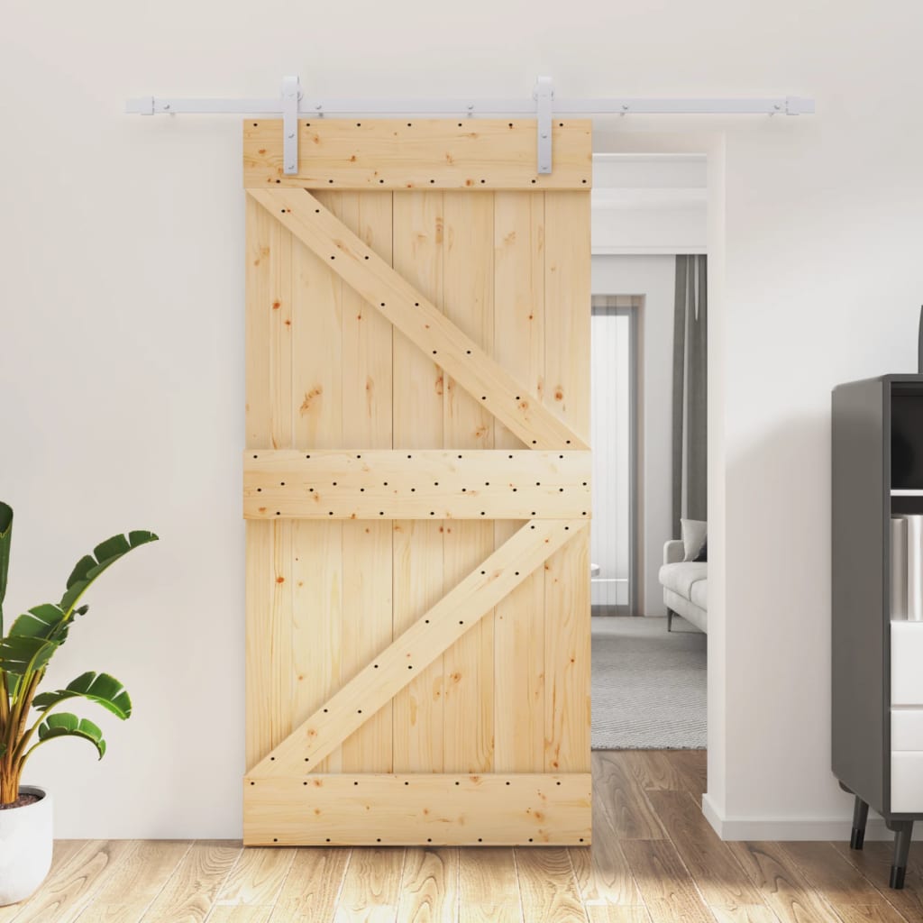 VidaXL Porte coulissante avec ferrures 100x210 cm bois de pin massif