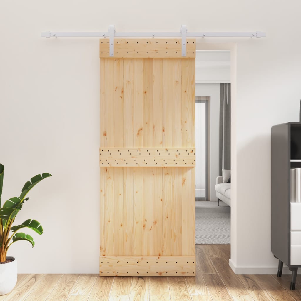 VidaXL Porte coulissante avec ferrures 85x210 cm bois de pin massif