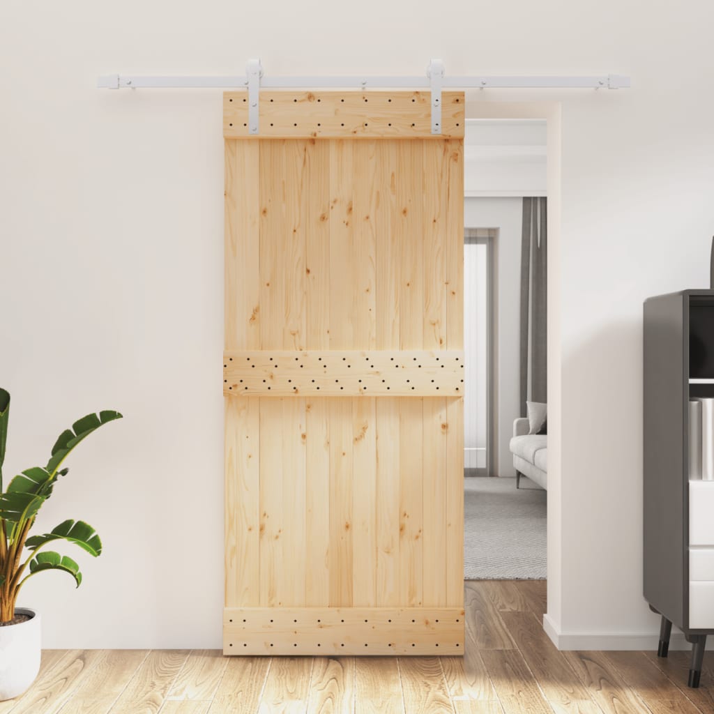 VidaXL Porte coulissante avec ferrures 90x210 cm bois de pin massif
