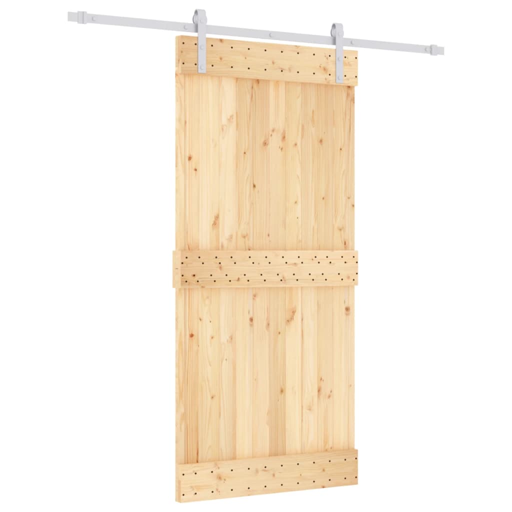 VidaXL Porte coulissante avec ferrures 95x210 cm bois de pin massif