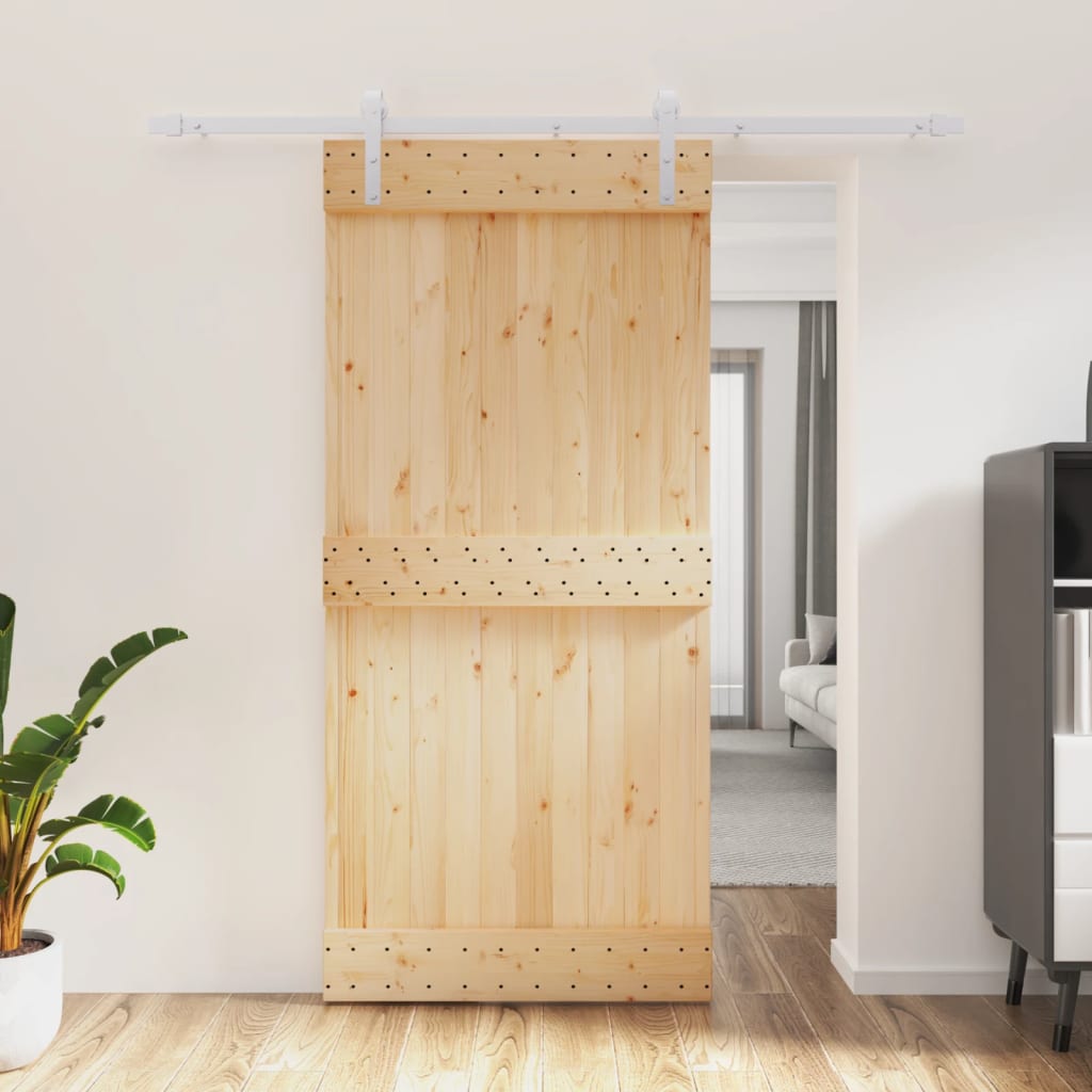 VidaXL Porte coulissante avec ferrures 95x210 cm bois de pin massif