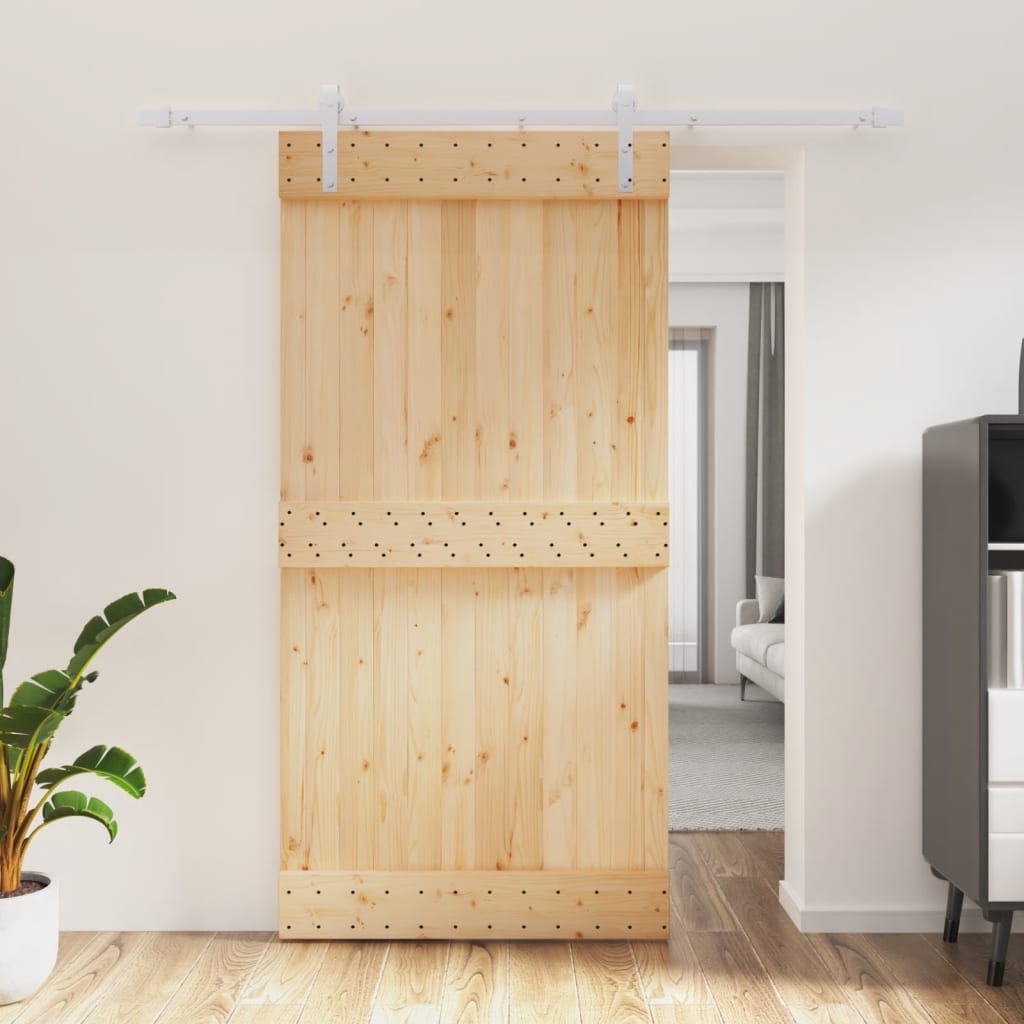 VidaXL Porte coulissante avec ferrures 100x210 cm bois de pin massif
